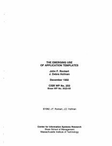 THE  EMERGING  USE John  F. Rockart December  1992