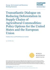Transatlantic Dialogue on Reducing Deforestation in Supply Chains of Agricultural Commodities: