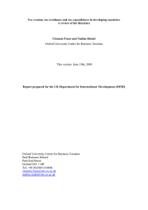 Tax evasion, tax avoidance and tax expenditures in developing countries: