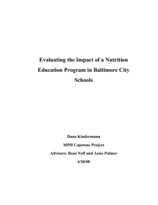 Evaluating the Impact of a Nutrition Education Program in Baltimore City Schools