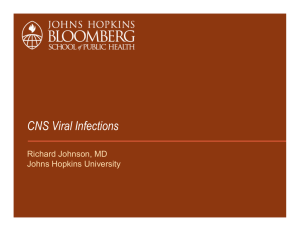 CNS Viral Infections Richard Johnson, MD Johns Hopkins University