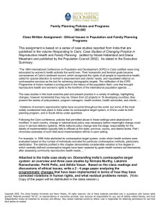 Family Planning Policies and Programs 380.665