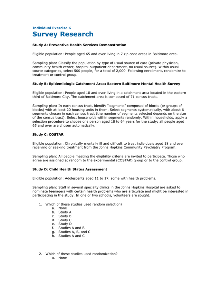 survey of articles in research