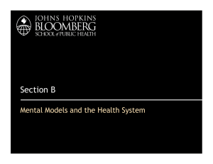 Section B Mental Models and the Health System