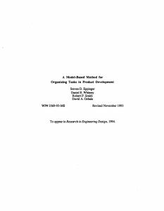 Model-Based  Method  for Steven D. Eppinger Daniel E. Whitney