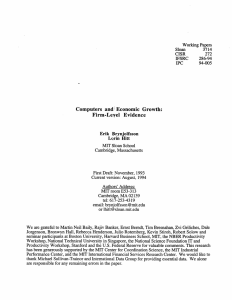 Computers  and  Economic  Growth: Firm-Leyel  Evidence IPC 94-005