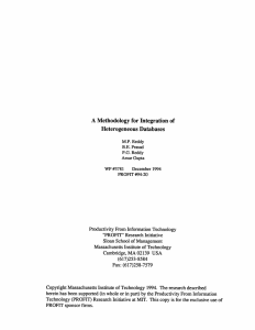 A  Methodology  for Integration of Heterogeneous  Databases