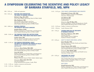 A SYMPOSIUM CELEBRATING THE SCIENTIFIC AND POLICY LEGACY