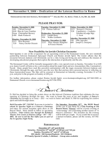 November 9, 2008 – Dedication of the Lateran Basilica in... PLEASE PRAY FOR: