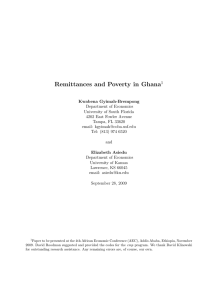 Remittances and Poverty in Ghana