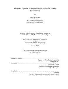 Kinematic Alignment of Precision Robotic Elements in Factory Environments