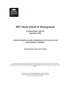 Sloan School of Management MIT Working Paper 4381-02 September 2002