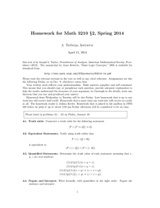 Homework for Math 3210 §2, Spring 2014 A. Treibergs, Instructor