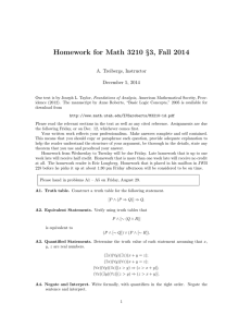 Homework for Math 3210 §3, Fall 2014 A. Treibergs, Instructor