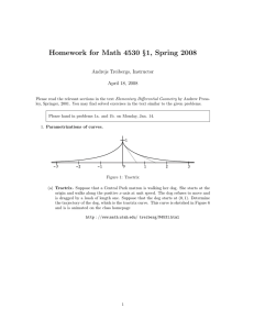 Homework for Math 4530 §1, Spring 2008 Andrejs Treibergs, Instructor