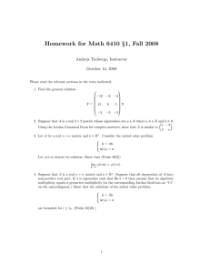 Homework for Math 6410 §1, Fall 2008 Andrejs Treibergs, Instructor