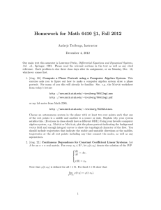 Homework for Math 6410 §1, Fall 2012 Andrejs Treibergs, Instructor