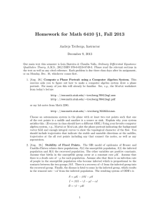 Homework for Math 6410 §1, Fall 2013 Andrejs Treibergs, Instructor