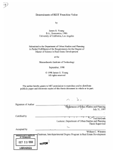 Determinants  of REIT Franchise  Value G. 1986