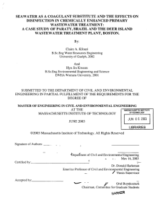 SEAWATER  AS  A  COAGULANT  SUBSTITUTE ... DISINFECTION  IN  CHEMICALLY  ENHANCED  PRIMARY