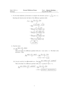 Math 1210 § 4. Second Midterm Exam Name: Practice Problems