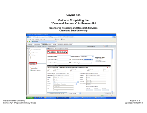 Cayuse 424 Guide to Completing the “Proposal Summary” in Cayuse 424