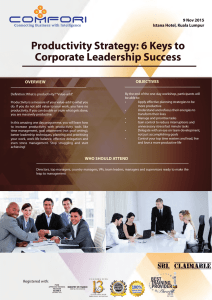 Productivity Strategy: 6 Keys to Corporate Leadership Success 9 Nov 2015