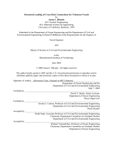 Structural Loading of Cross Deck Connections for Trimaran Vessels by