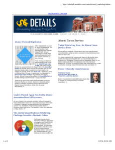 Alumni Career Services Alumni Weekend Registration Virtual Networking Hour: An Alumni Career