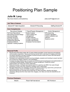 Positioning Plan Sample  Julia M. Levy Job Titles of Interest