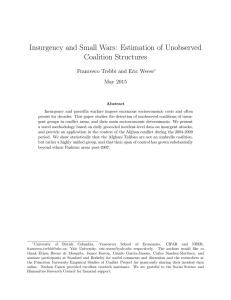 Insurgency and Small Wars: Estimation of Unobserved Coalition Structures May 2015