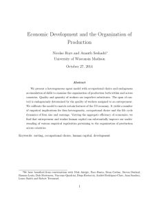 Economic Development and the Organization of Production Nicolas Roys and Ananth Seshadri