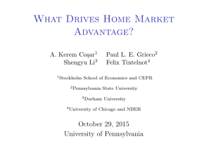 What Drives Home Market Advantage? A. Kerem Co¸sar Paul L. E. Grieco