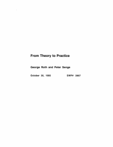 From  Theory  to  Practice October  30, 1995
