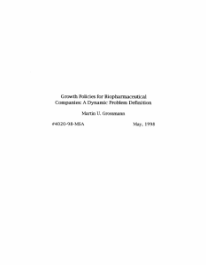 Growth Policies  for Biopharmaceutical Martin  U.  Grossmann