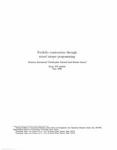 Portfolio  construction  through mixed  integer  programming