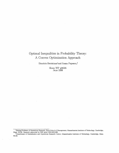 Optimal  Inequalities  in  Probability Theory: Optimization  Approach