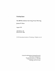 Working Paper The ERP Revolution:  Surviving  Versus  Thriving