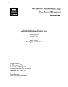 Massachusetts  Institute of  Technology Working  Paper