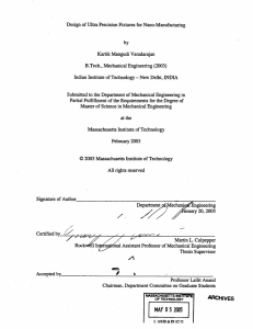 Design of Ultra Precision Fixtures  for Nano-Manufacturing by