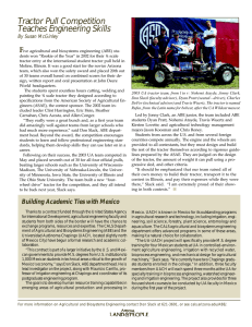 Tractor Pull Competition Teaches Engineering Skills F By Susan McGinley