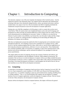 Introduction to Computing Chapter 1.