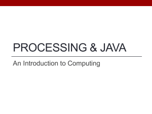 PROCESSING &amp; JAVA An Introduction to Computing
