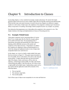 Chapter 9.    Introduction to Classes
