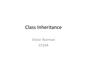 Class Inheritance Victor Norman CS104