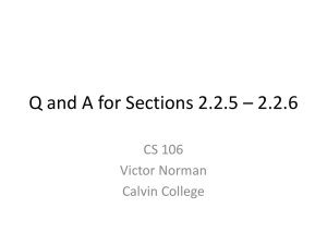 Q and A for Sections 2.2.5 – 2.2.6 CS 106 Victor Norman