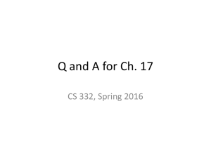 Q and A for Ch. 17 CS 332, Spring 2016