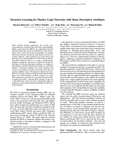 Structure Learning for Markov Logic Networks with Many Descriptive Attributes and