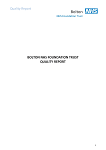 Quality Report BOLTON NHS FOUNDATION TRUST QUALITY REPORT