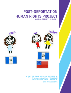 Post-DePortation Human rigHts ProJeCt Center for Human rigHts &amp; international JustiCe